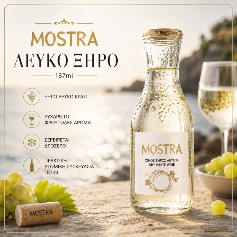 ΚΡΑΣΙ ΛΕΥΚΟ ΞΗΡΟ MOSTRA ΜΠΟΥΚΑΛΙ 187ml