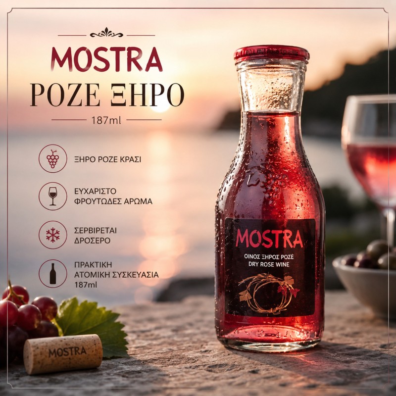 ΚΡΑΣΙ ΡΟΖΕ ΞΗΡΟ MOSTRA ΜΠΟΥΚΑΛΙ 187ml 
