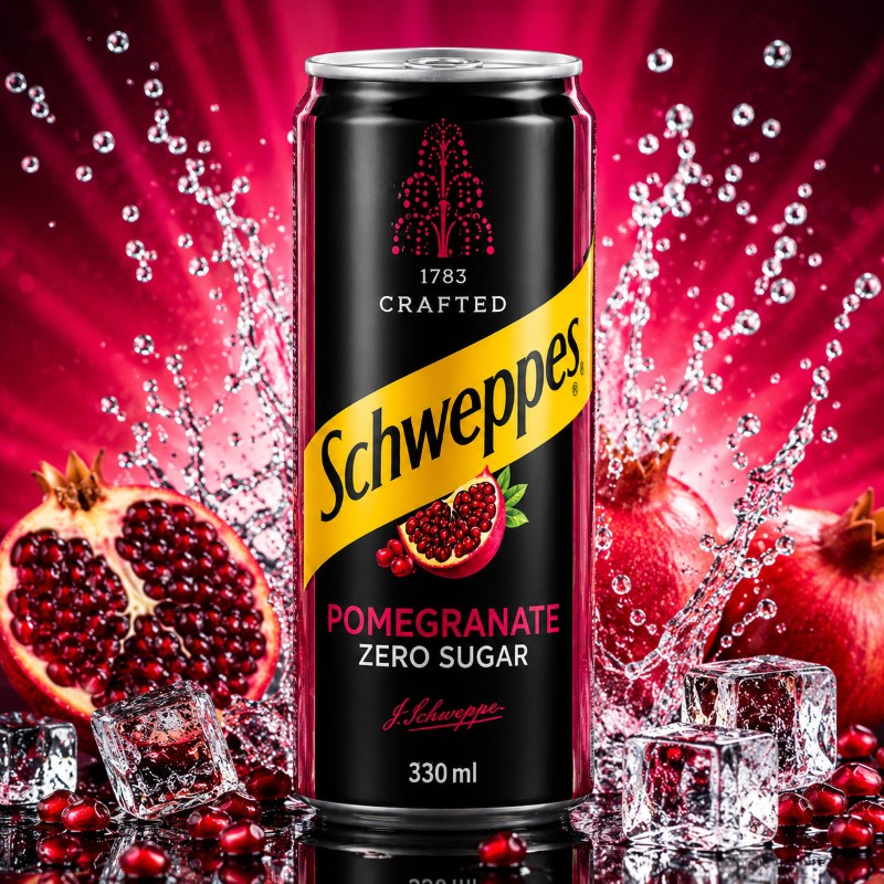 SCHWEPPES CRAFTED POMEGRANATE ZERO SUGAR 330ml
