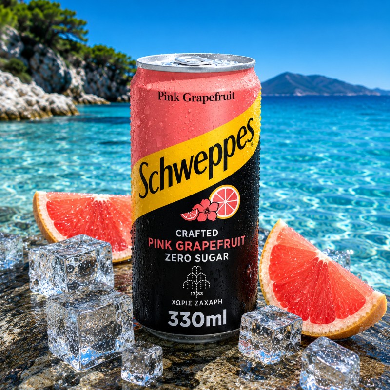 SCHWEPPES CRAFTED PINK GRAPEFRUIT ZERO SUGAR 330ml