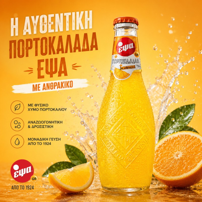 ΕΨΑ ΠΟΡΤΟΚΑΛΑΔΑ ΜΕ ΑΝΘΡΑΚΙΚΟ 330ml